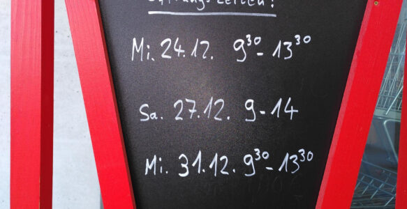 Öffnungszeiten, Gutscheine, Neues im neuen Jahr…